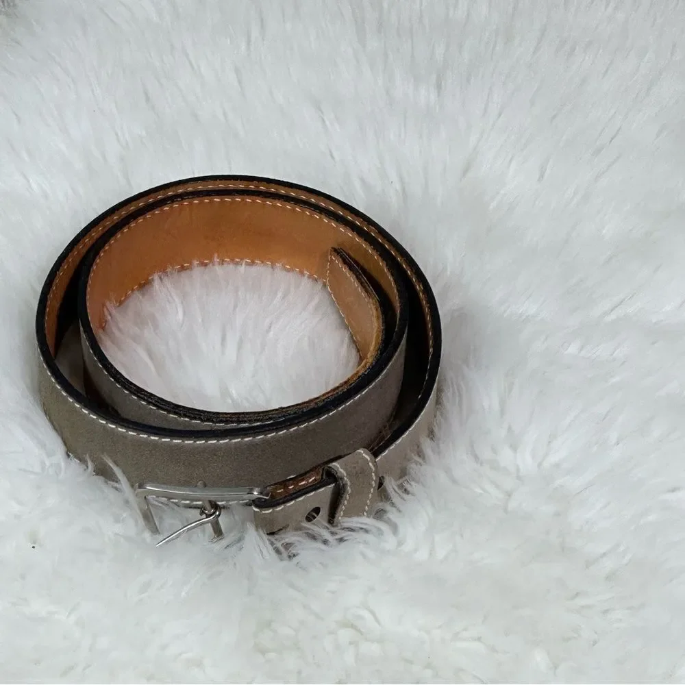 Tan Leather Kmart vintage belt with Stitched Edges